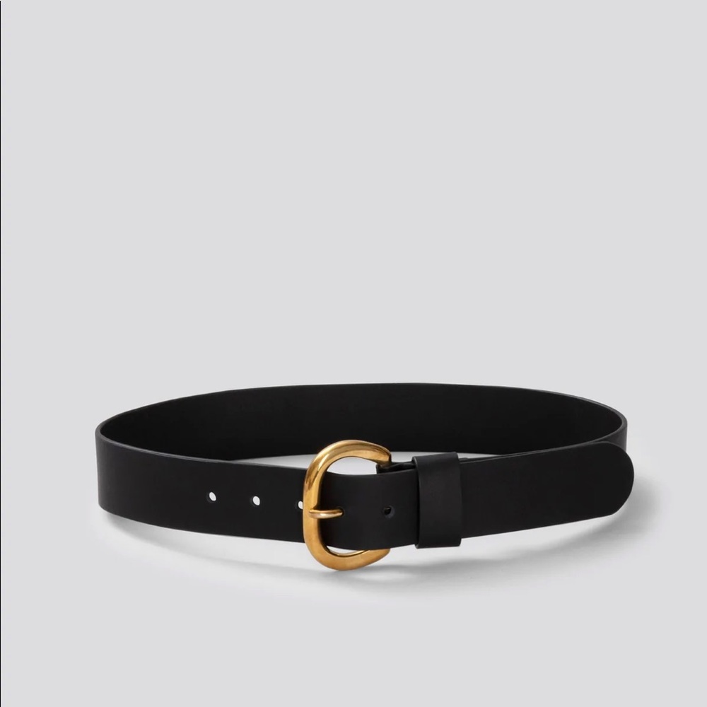 Rachel Comey Black Belt with Gold Buckle